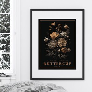 Buttercup Antique Decor, Buttercup Digital Print, Floral Poster, Floral Artwork Poster, Botanical Print, Flower Wall Decor, Digital Wall Art