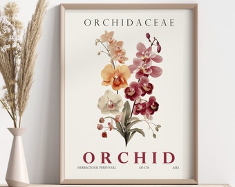 Orchid Digital Print, Orchid Wall Decor, Floral Poster, Floral Artwork Poster, Digital Wall Art, Flower Wall Decor, Botanical Print