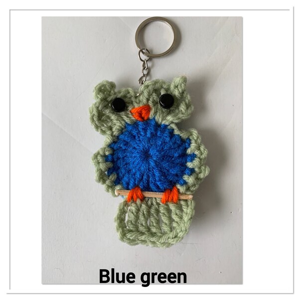 Crochet Owl Keychain Etsy