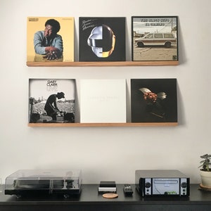 Vinyl Record Collection Display Shelf  Wall-Mounted Hardwood image 2
