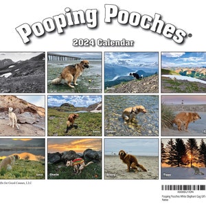 2024 Pooping Pooches Dog Calendar White Elephant Gag Gift image 6