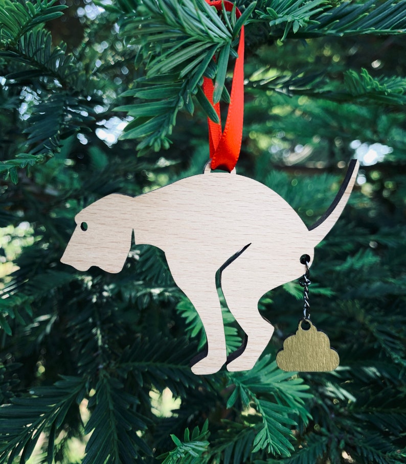 Pooping Pooches Merry Christmas Ornament image 1