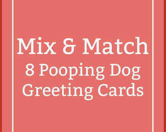 Divertidas tarjetas de felicitación con perros haciendo caca (8 unidades) de PoopingPooches.com