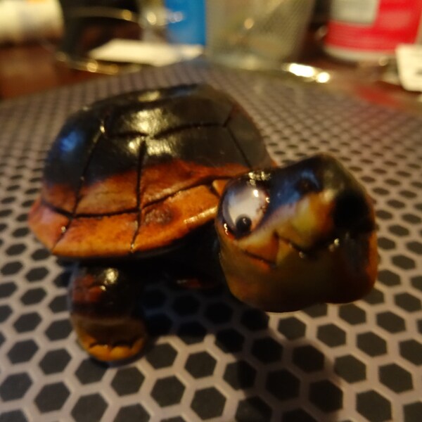 Herbie The Turtle   Tobacco Ceramic Glass  Pipe.  Super detailed Functional Smoking Pipe. Palm Size!