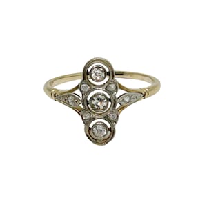 Diamond Ring Antique Edwardian 18k & Platinum Size 5.5