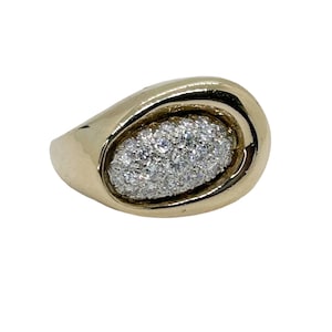 1.25 Carat Diamond Ring Modernist 14k Yellow Gold Size 6.5