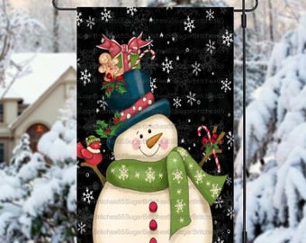Christmas Seasons Greetings Snowman Banner 5'x3' Flag 