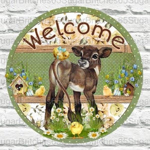 Farmhouse Welcome Sign, Welcome Sign, Welcome Decor, Farmhouse Decor, Cow Sign, Cow Decor, Everyday Farm Theme, Farmhouse Theme, Welcome Cow