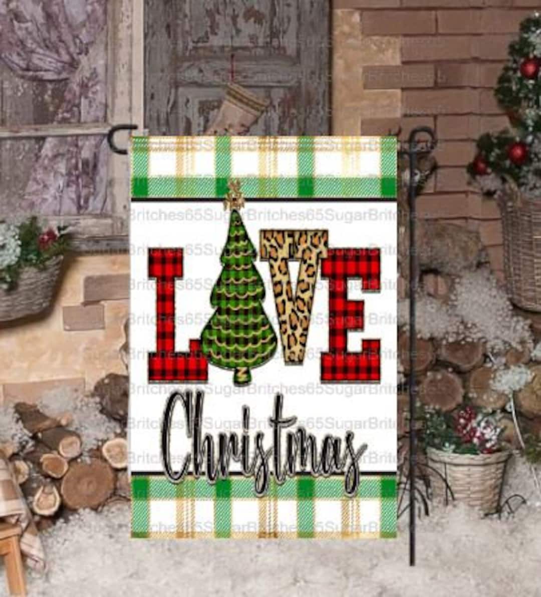 Christmas Garden Flag Holiday Garden Flag Garden Flag for Etsy