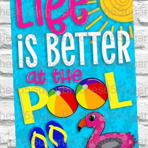 Pool Wreath Sign, Pool Sign, Summer Wreath Sign, Flip Flop Sign, Pool Decor, Flip Flop Decor, Summer Decor, Pool Wreath, Flip Flop Wreath