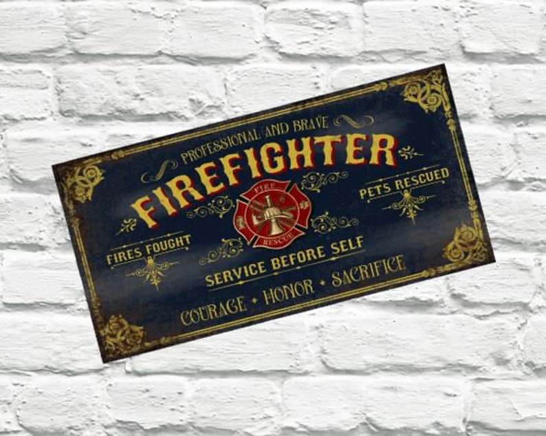 Firefighter Wreath Sign, Sign for Wreaths, Fire Department Wreath Sign, Maltese Cross Wreath Sign, Wreath Attachment, Wreath Sign image 1