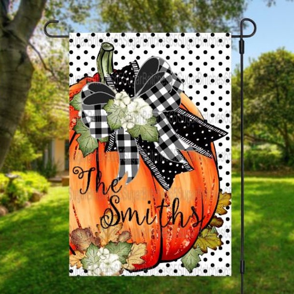 Personalized Garden Flag, Fall Yard Flag, Garden Flag Personalized, Fall Outdoor Decor, Fall Yard Art, Garden Flag with Pumpkins