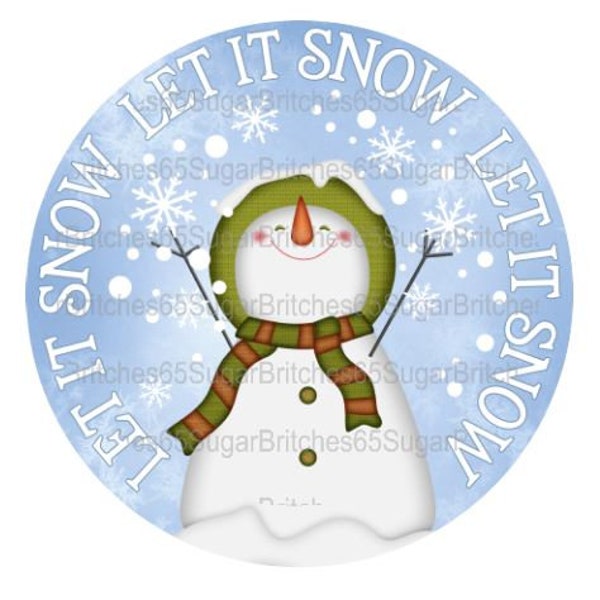 Let It Snow Sign, Winter Snowman Sign, Snowman Sign, Snowman Decor, Let It Snow Decor, Christmas Wreath Sign