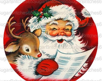 Christmas Wreath Sign, Christmas Wreath, Christmas Decor, Santa Wreath Sign, Santa Wreath, Santa Decor, Retro Christmas Sign