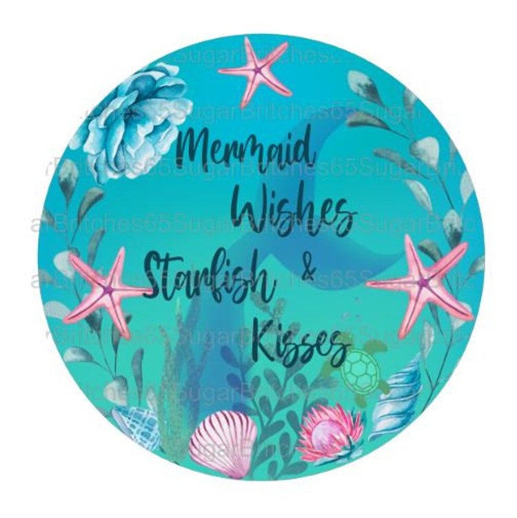 Mermaid Kisses Starfish Wishes 12" x 12" Metal Sign Coastal Nautical Home Decor Mermaid Kisses Starfish Wishes 12" x 12" Metal Sign Coastal Nautical Home Decor