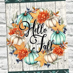 Fall Wreath Sign with Pumpkins, Fall Decor, Fall decoration, Autumn Sign, Autumn Decor, Fall Wreath Sign, Pumpkin Sign, Hello Fall Sign