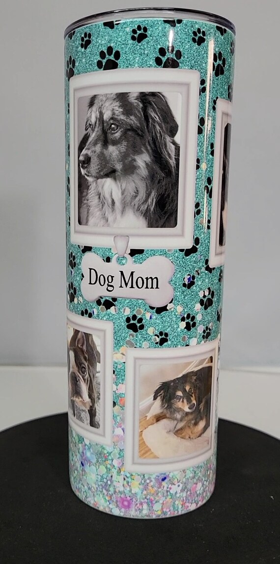 Animal Rescue Mint Glitter Dog Tumbler Animal Shelter 20 oz Skinny Tumbler Dog Decor Dog Picture Frame Dog Theme Dog Mom Gift