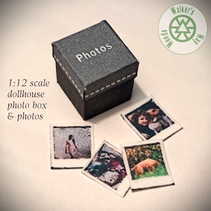 1:12 Dollhouse Photo Storage Boxes with Photos-Handmade-OOAK