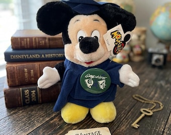 Vintage 1994 Disney Mickey Mouse Grad Nite Plush – Graduation Cap & Tag
