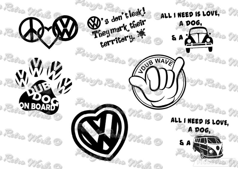 VW Sayings window decals sticker Volkswagen Beetle Bug Etsy