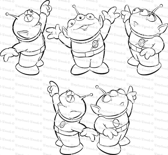 Toy Story Aliens SVG File Cute Cartoon Clipart Digital - Main Image