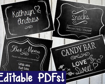 blank chalkboard sign editable diy printable instant