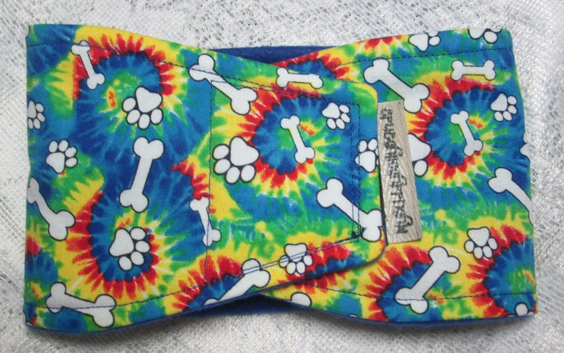 Male Dog Belly Band Diaper for Marking Incontinence w PUL /& All-in-One Options Bones on Tie Dye