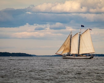 Sailboat Off The Maine Coastline