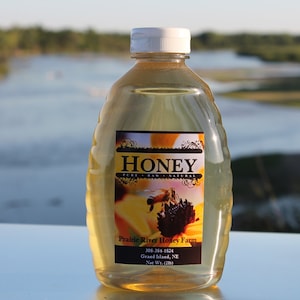 Raw Honey Pure Natural Nebraska Honey One 2lb Jar