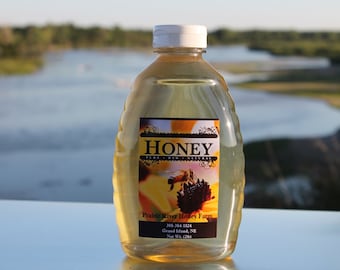 Miel cruda pura y natural de Nebraska. Un frasco de 900 g (2 lb).