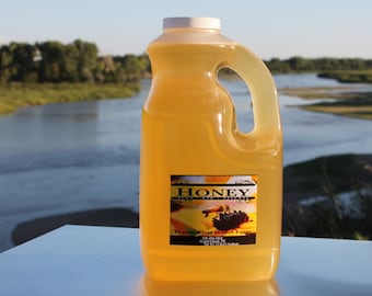 Miel cruda, miel natural pura de Nebraska, una jarra de 1 galón (12 lb)