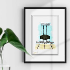 Dodger Stadium Ink Sketch Limited Edition Fine Art Print - Ballpark Art Print - Los Angeles Dodgers Baseball