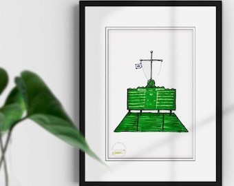 Wrigley Field Limited Edition Fine Art Print - Ballpark Art Print - Chicago Cubs Baseball- Sports Fathers Day Gift