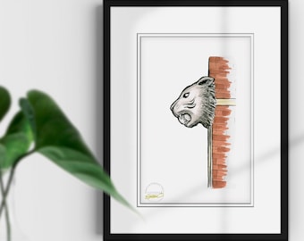 Comerica Park Limited Edition Fine Art Print - Ballpark Kunstdruck - Detroit Tigers Baseball - Vatertagsgeschenk - Versandkostenfrei