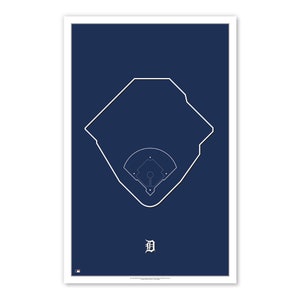 Outline Comerica Park - Detroit Tigers Art Poster Print by S. Preston