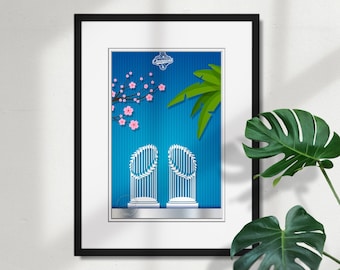 Los Angeles Dodgers Minimalist World Series Champions 2025 - MLB Licensed Art Poster Print Wall Decor by S. Preston - Dodgers Baseball Gifts
