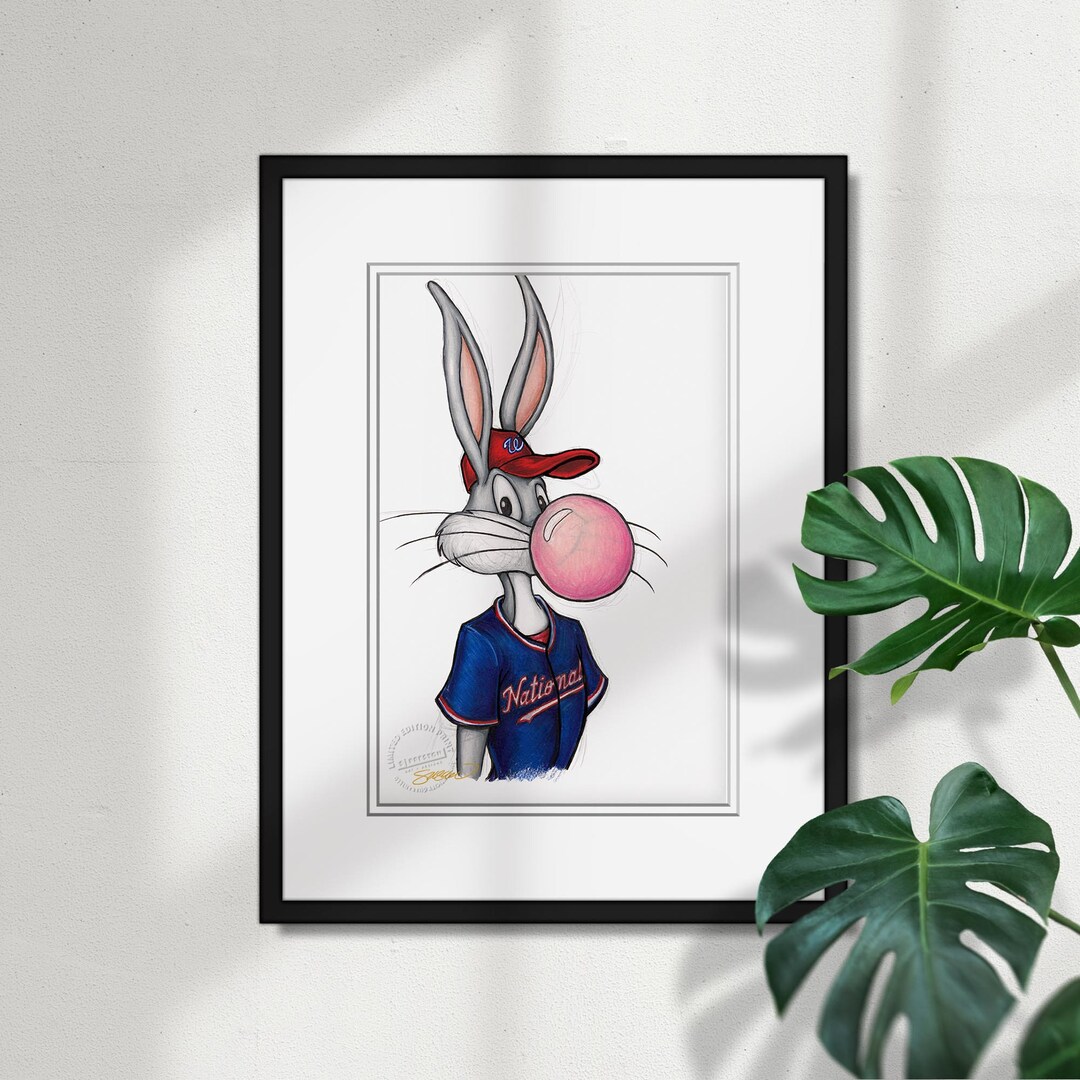 Bugs Bunny Washington Nationals Sketch Print - MLB and Looney Tunes ...