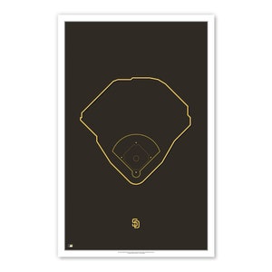 Outline Petco Park - San Diego Padres Art Poster Print by S. Preston