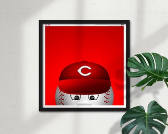 Minimalistisches Maskottchen - Mr. Reds - Cincinnati Reds