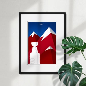 Minimalist Stanley Cup 2022 - Colorado Avalanche Fine Art Limited Edition Print Poster by S. Preston - NHL Licensed - Home Wall Decor