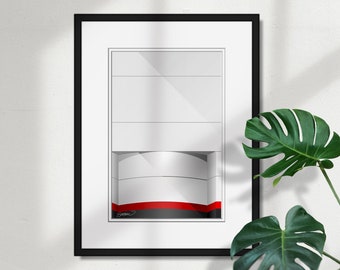 Minimalist Joe Louis Arena - Detroit Red Wings - NHL Licensed Fine Art Print by S. Preston - Sports Wall Decor