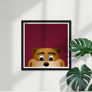 Minimalistische Goldy Gopher - University of Minnesota Mascot Fine Art Print poster door S. Preston - College Licensed Home Wall Decor