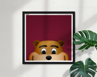 Minimalist Goldy Gopher - University of Minnesota Mascot Fine Art Print Poster by S. Preston - College Licensed Home Wall Decor
