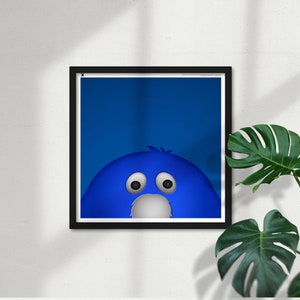 Minimalistischer Blue Blob - Xavier Musketeers Mascot Fine Art Print Poster von S. Preston - College Licensed Home Wall Decor