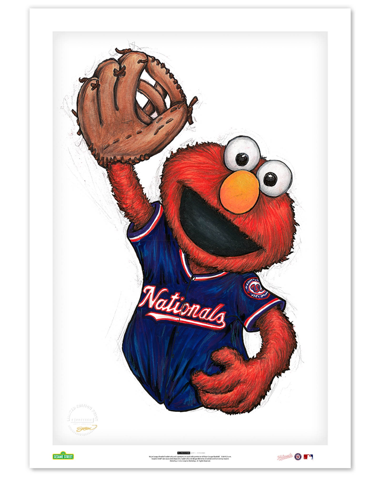 Washington Nationals Elmo Sketch Print - MLB and Sesame Street Licensed ...