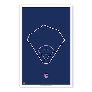 Outline Stepping Field - Cleveland Indians Art Poster Print von S. Preston
