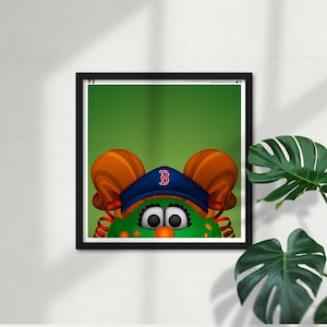 Minimalist Mascot - Tessie the Green Monster - Boston Red Sox