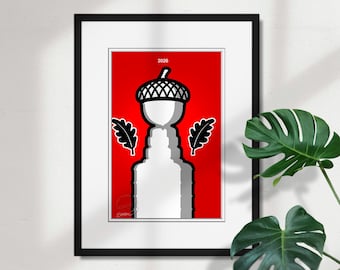 Carolina Hurricanes Minimalist Stanley Cup 2026 - NHL Licensed Limited Edition Art Print Home Wall Decor by S. Preston - Free Shipping