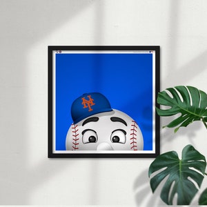 Minimalist Mr. Met - New York Mets Mascot - MLB Licensed Limited Edition Art Poster Print Wall Decor by S. Preston