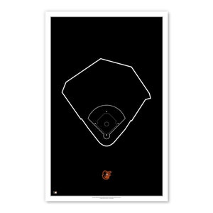 Outline Camden Yards - Baltimore Orioles Art Poster Print by S. Preston